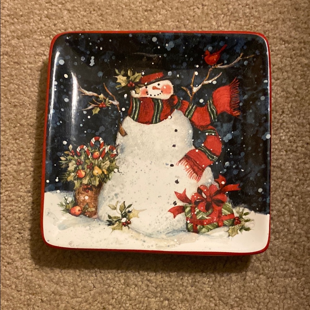 Festive Snowman Holiday Plate